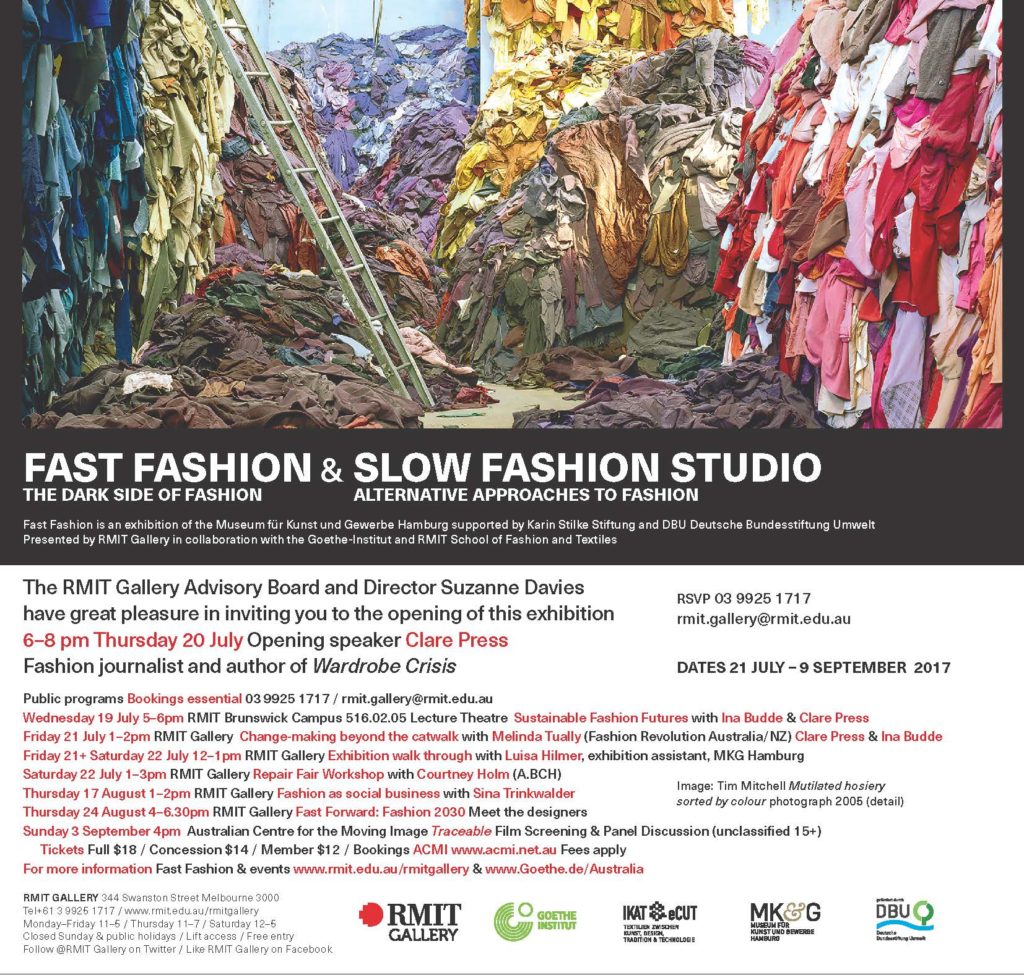 Invite to Slow Fashion Studio and Fast Fashion exhibition
